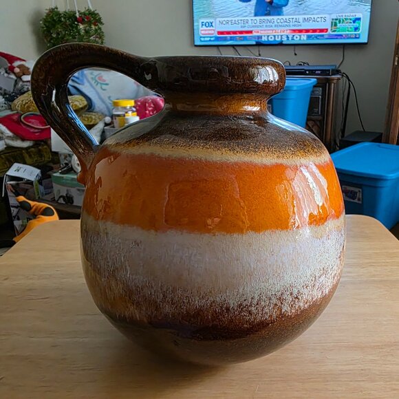 VINTAGE SCHEURICH KERAMIK WEST GERMAN POTTERY JUG 484-21 FAT LAVA ERA - Picture 4 of 7